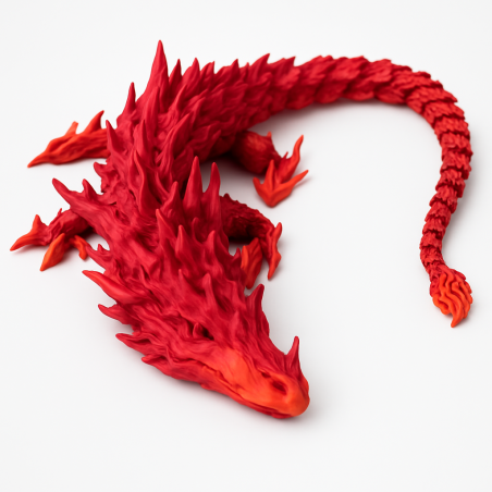 Roter Feuerdrache mit beweglichem Gliederkörper, ca. 50 cm