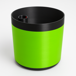 Hydrokultur-Topf in Neon Grün und Schwarz mit Wasserstandsanzeige