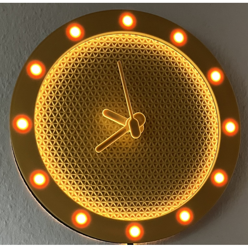 Wanduhr Wabe mit LED-Beleuchtung