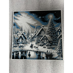 Winterliches Dorf mit See