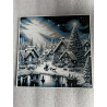 Winterliches Dorf mit See Winterliches Dorf mit See