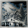Winterliches Dorf mit See – 3D Wandbild