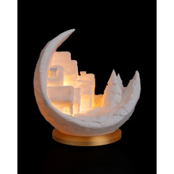 Stimmungsleuchte „Winterdorf im Mond“ – Beleuchtung durch LED-Teelicht