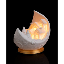 Stimmungsleuchte „Winterdorf im Mond“ – Beleuchtung durch LED-Teelicht