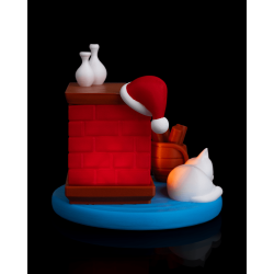 Kamin-Dekoleuchte „Schlafende Katze“ – für LED-Teelichter