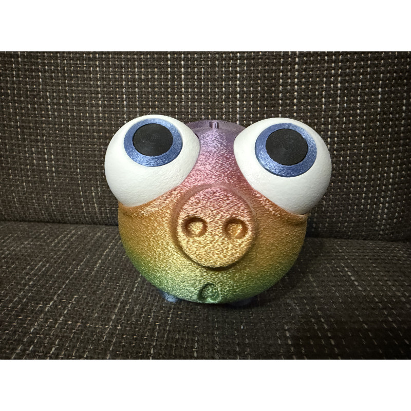 Sparschwein mit großem Gesicht und Drehverschluss unten