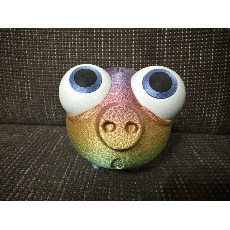 Sparschwein mit großem Gesicht und Drehverschluss unten