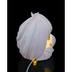 Weiße Dekoleuchte in Pferdekopf-Form mit RGB-Licht und USB-A-Kabel