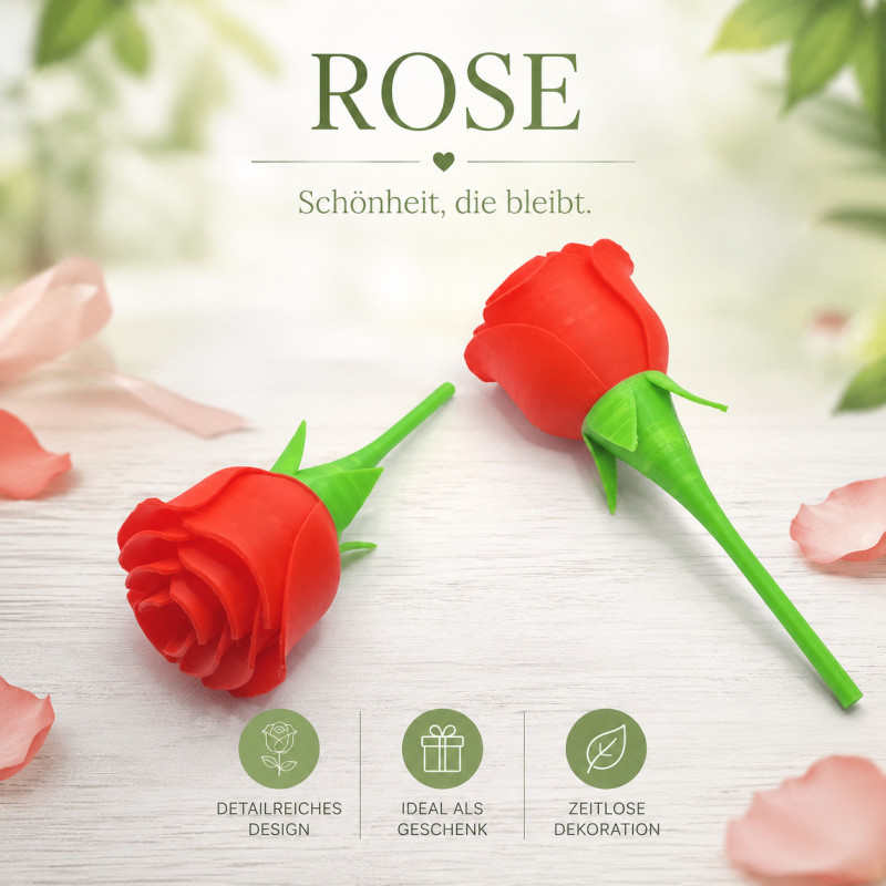 Dekorative Rose – 3D-Modell mit Farbwahl – dekorative Rose