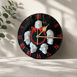 Halloween Wanduhr mit Totenkopf-Dekor online kaufen