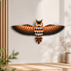 Geometrische Eule – moderne 3D-Wanddekoration – geometrische Eule
