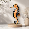 Geometrisches Seepferd – moderne 3D-Wandkunst – geometrisches seepferd