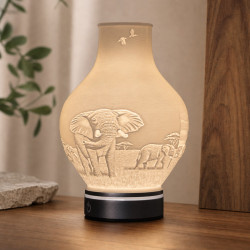Elefantenlampe in Vasenform – dekorative Deko-Lampe