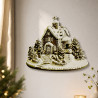 Winterzauber-Häuschen mit Schneemann – 3D Weihnachtsdeko – 3D Weihnachtsdeko