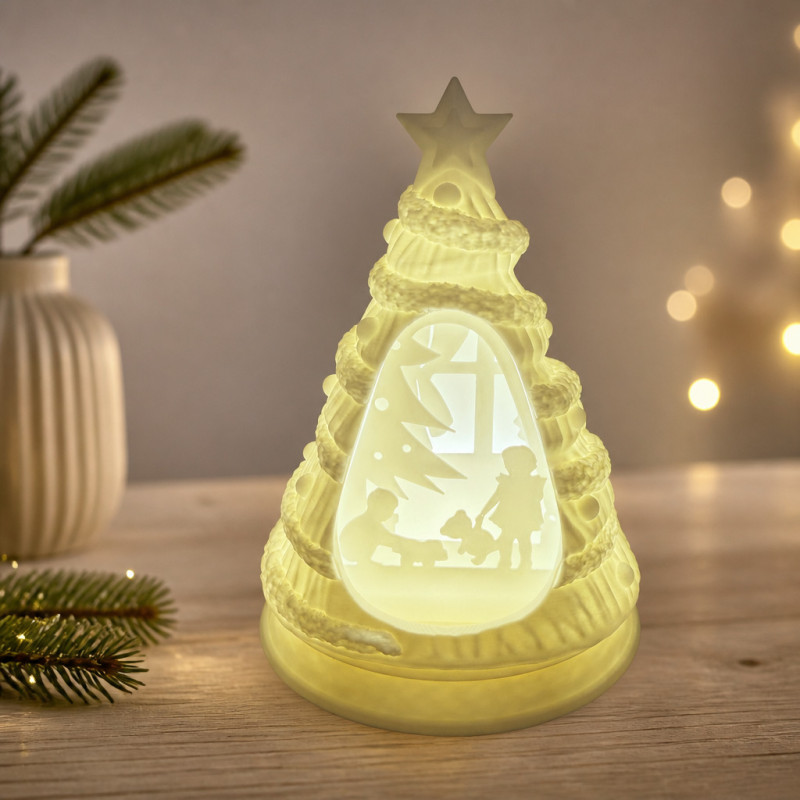 Weihnachtsbaum-Lampe mit festlicher Szene – Weihnachtsbaum-Lampe