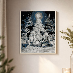 Weihnachtskrippe im Winterwald – Weihnachtskrippe