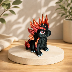 Feuerdrache im Ei – bewegliche 3D-Dekofigur mit Überraschungseffekt – Feuerdrache im Ei