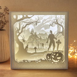 Halloween Lampe mit LED-Scherenschnitt online kaufen