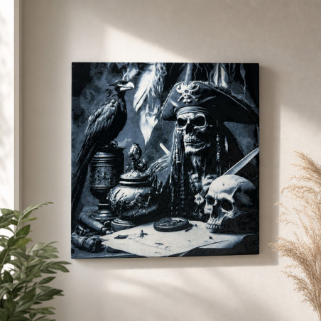 Piratenkönig der Tiefsee – 3D Wandbild mit Schädelmotiv – 3D Piraten Wandbild