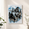 Wolf im Mondlicht – 3D-Wandbild mit Tiefenwirkung – Wolf im Mondlicht 3D-Wandbild