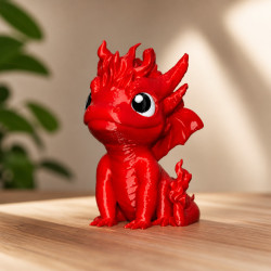 Baby Feuerdrache – kompakte 3D-Dekofigur – Baby Feuerdrache