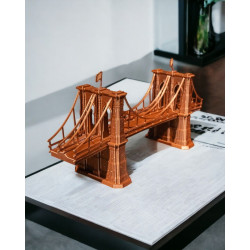 Brooklyn-Bridge-Dekofigur in Bronzeoptik, ca. 11 cm