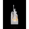 Dekorative Freiheitsstatue Lampe mit RGB-Beleuchtung in aufgebrochener Basis mit Schriftzug United States of America