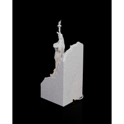 Dekorative Freiheitsstatue Lampe mit RGB-Beleuchtung in aufgebrochener Basis mit Schriftzug United States of America