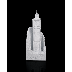 Big Ben Dekofigur mit reliefartigem Hintergrund und Schriftzug England