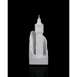 Big Ben Dekofigur mit reliefartigem Hintergrund und Schriftzug England