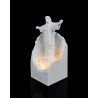 Christus LED-Lampe mit Felsoptik-Sockel, RGB-Beleuchtung und Brazil-Gravur
