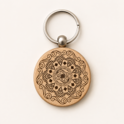 Personalisierter Holz-Schlüsselanhänger rund, 4cm
