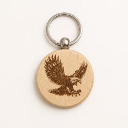 Personalisierter Holz-Schlüsselanhänger rund, 4cm