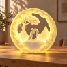 Braver Hund! RGB-Deko-Tischlampe mit USB-A in Weiß