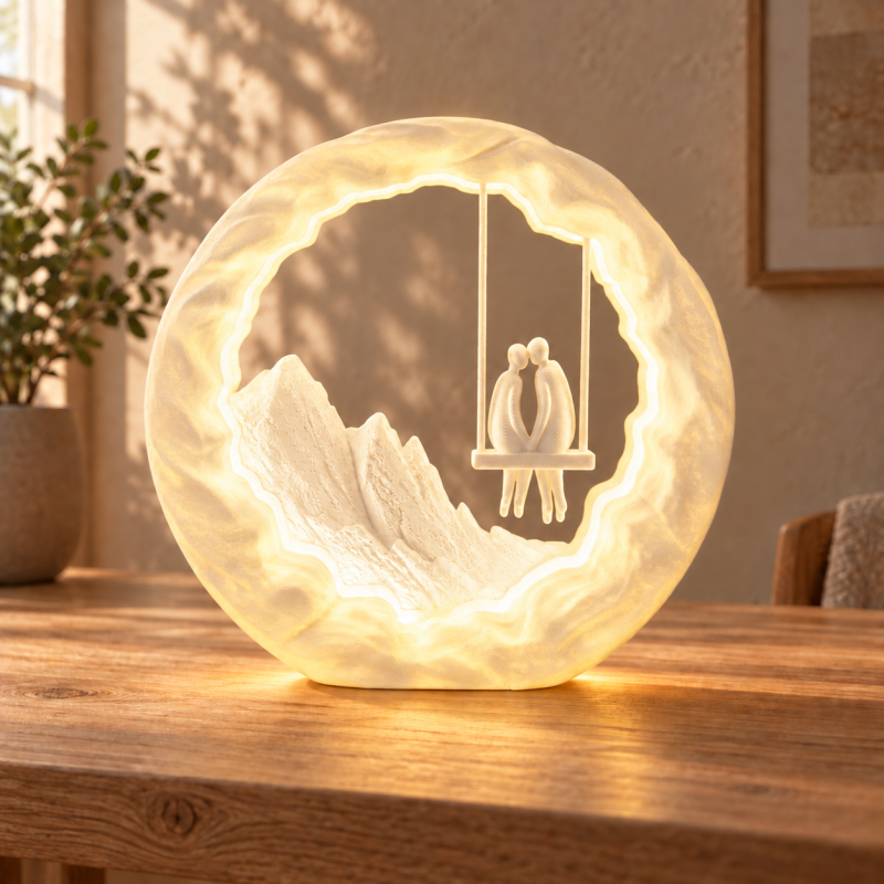 Zweierschaukel Deko-Tischlampe RGB mit USB-A