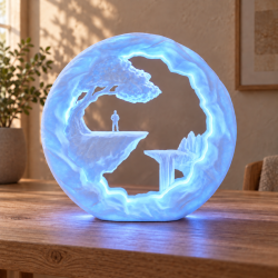 Der Wanderer RGB Deko-Tischlampe mit USB-A in Weiß