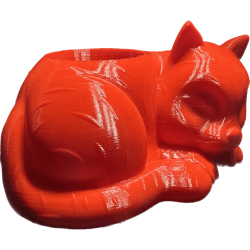Blumentopf in Form einer schlafenden Katze