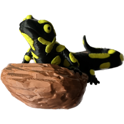 Salamander Statue mit 3-farbigem Druck