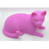 Schlichte pinke Katzen-Dekofigur als 3D-Modell