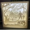Halloween Lampe mit LED-Scherenschnitt