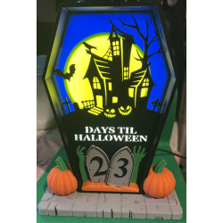 Halloween Countdown Lampe mit LED und wechselbaren Zahlentafeln