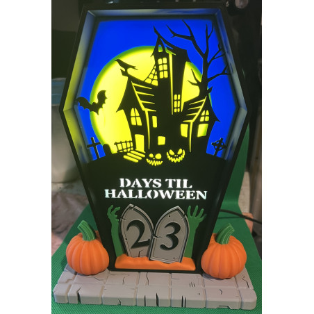 Halloween Countdown Lampe mit LED und wechselbaren Zahlentafeln