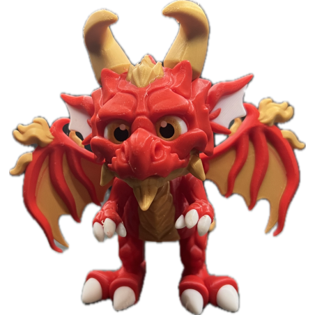 Farbiger beweglicher Drache als Fantasy-Dekofigur