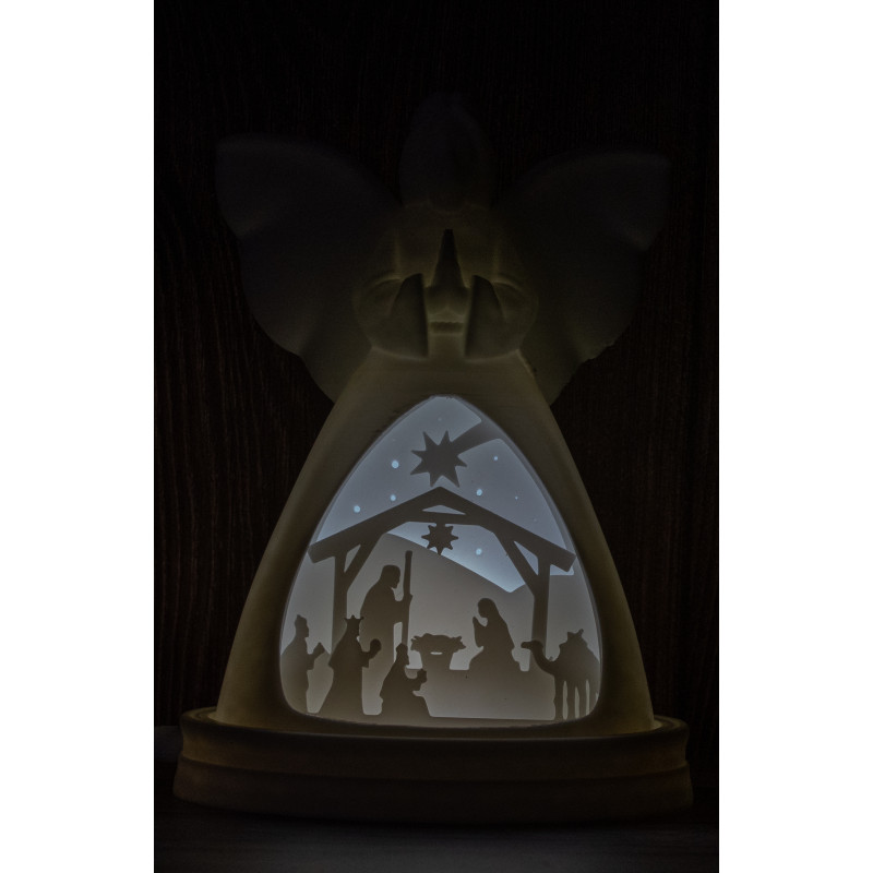 Engel-Lampe mit Krippenszene