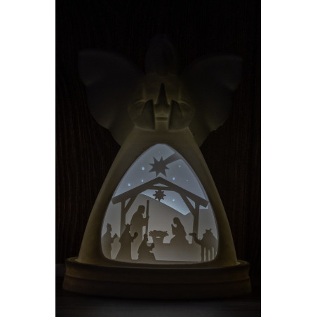 Engel-Lampe mit Krippenszene