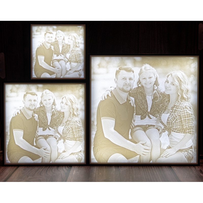Personalisierte Lithobox mit eigenem Foto und LED-Beleuchtung