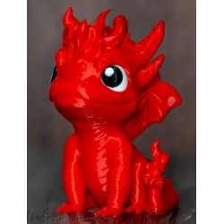 Rote Baby-Feuerdrache Dekofigur mit markanter Drachenoptik