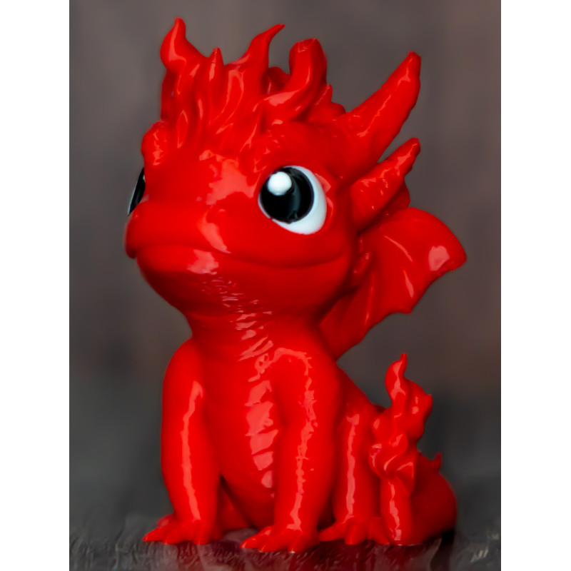 Rote Baby-Feuerdrache Dekofigur mit markanter Drachenoptik