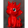 Rote Baby-Feuerdrache Dekofigur mit markanter Drachenoptik