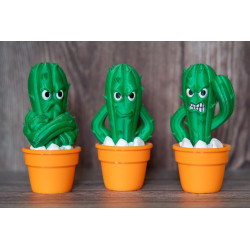 Kaktus 3 dekorative Kaktusfigur mit Farbdruck